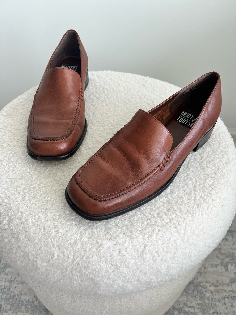 Mootsies Tootsies Brown Leather Slip-On Loafers